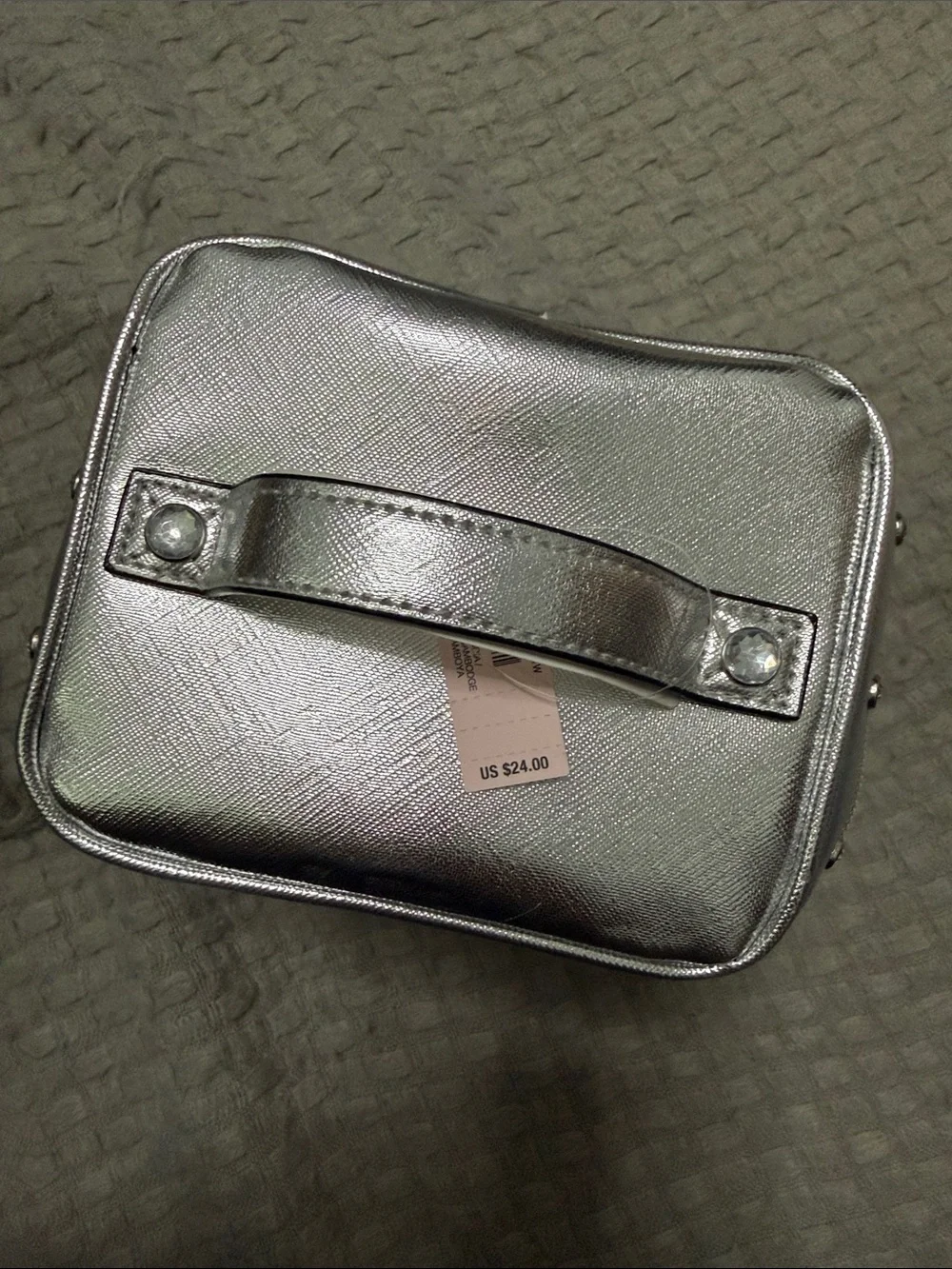 Victoria's Secret Silver Glitter Clear Travel Pouch - Picture 2 of 4